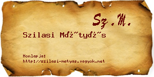 Szilasi Mátyás névjegykártya