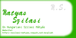 matyas szilasi business card