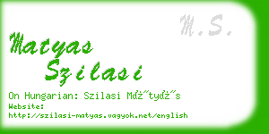 matyas szilasi business card